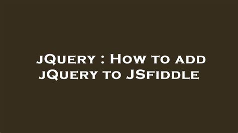 jsfiddle jquery|Iba pa.